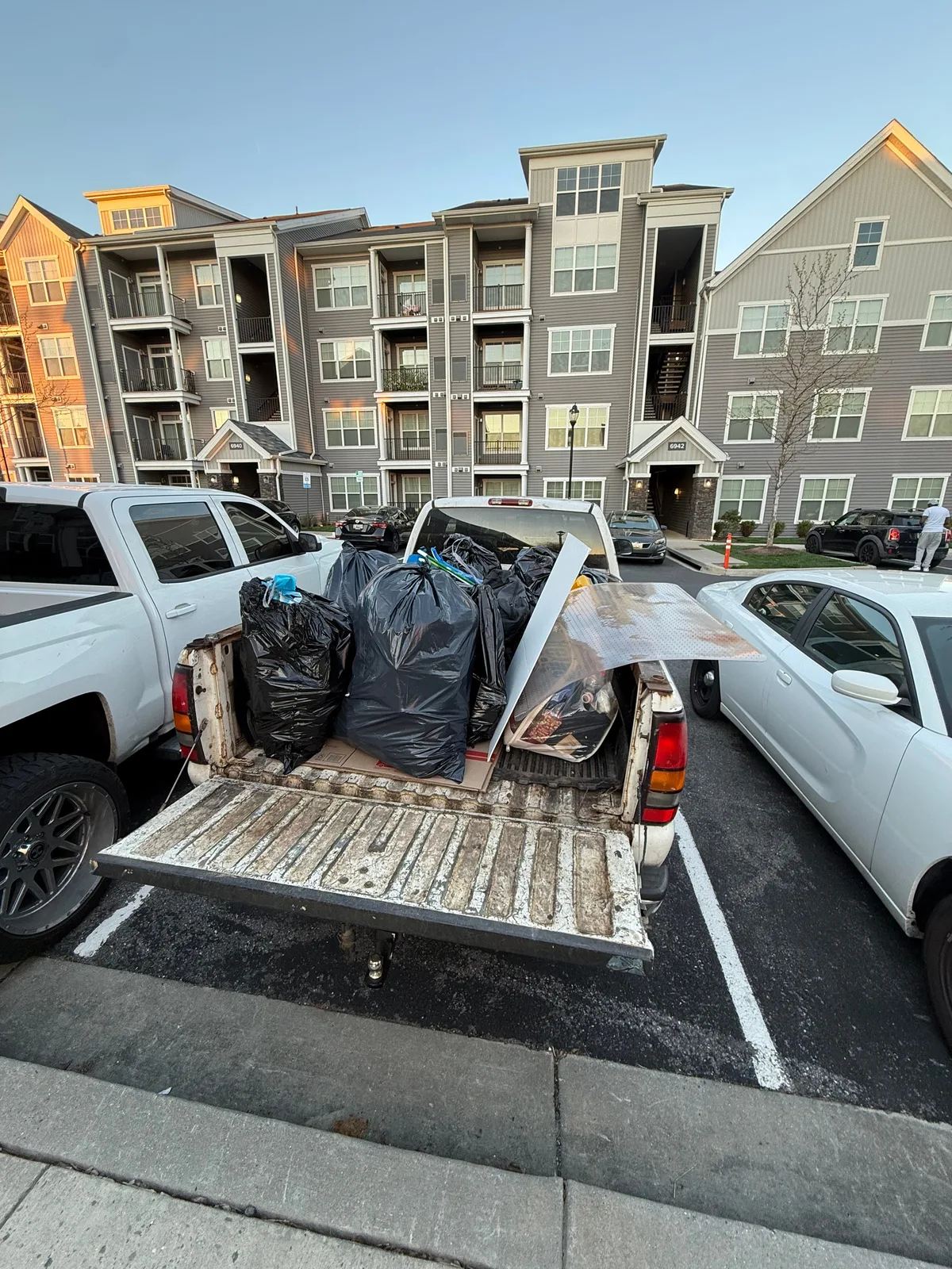 Bags of junk on truck